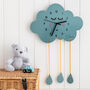 Children's Cloud And Raindrops Personalised Wall Clock, thumbnail 1 of 6