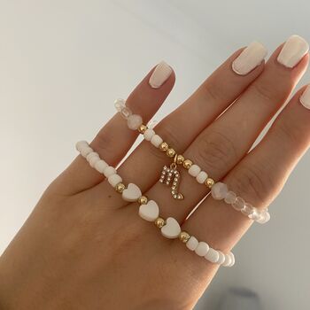 Personalised White Bracelet Stackers Duo, 2 of 2