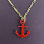 Red Anchor Acrylic Necklace, thumbnail 1 of 3