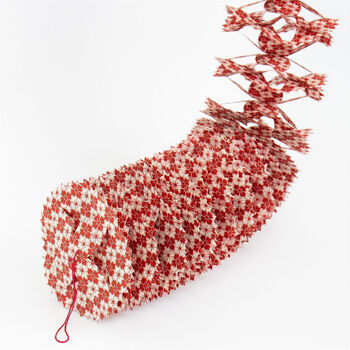 Red And White Fairtrade Christmas Honeycomb Garland, 2 of 3