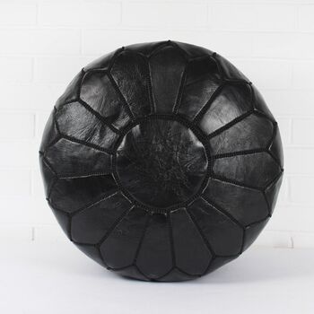 Moroccan Coloured Leather Pouffe, 2 of 12