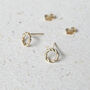 9ct Solid Gold Twisted Circle Studs, thumbnail 3 of 5