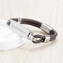 Personalised Men's Leather ID Bracelet, thumbnail 3 of 10