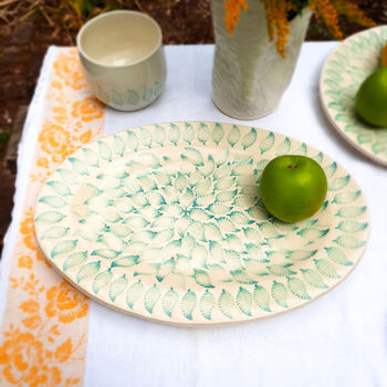 Handmade Oval Ceramic Leaf Platter, 3 of 8