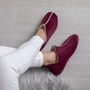 Snugtoes Light Weight Pixie Boot Slippers For Women Burgundy, thumbnail 2 of 5