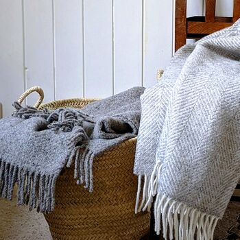 Recycled Wool Blanket Grey Made In Britiain, 8 of 8