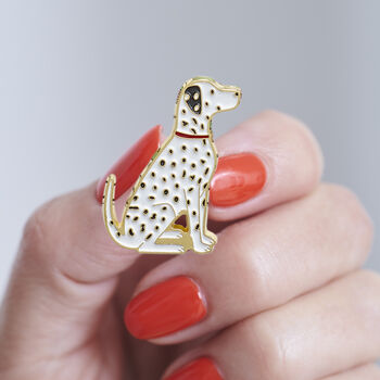 Christmas Dalmatian Dog Pin Badge, 2 of 12