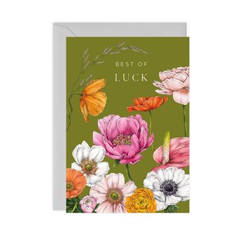 Floral Brights 'Best Of Luck' Botanical Card, 2 of 3