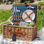 Personalised Blue Tweed Two Person Picnic Hamper, thumbnail 1 of 11