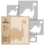 Reusable Plastic Stencils Five Pcs Dinos With Brushes, thumbnail 2 of 5