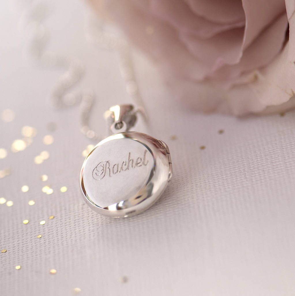 Personalised Round Sterling Silver Locket Necklace By Grace & Valour