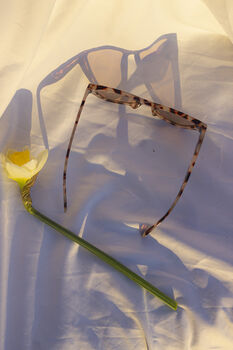 Modern Tortoise Shell Triangular Cut Block Sunglasses, 2 of 7