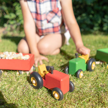 Wooden Tractor And Trailer Toy, 5 of 10