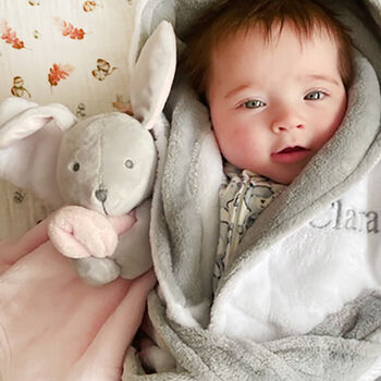 Personalised Pink Bunny Rabbit Baby Comforter, 9 of 12