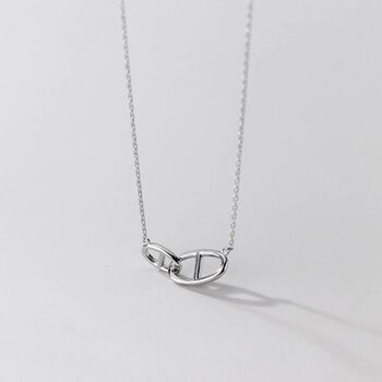 Sisters Sterling Silver Oval Link Necklace, 3 of 5