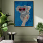 Custom Personalised Koala Heart Glasses Art Print, thumbnail 1 of 5