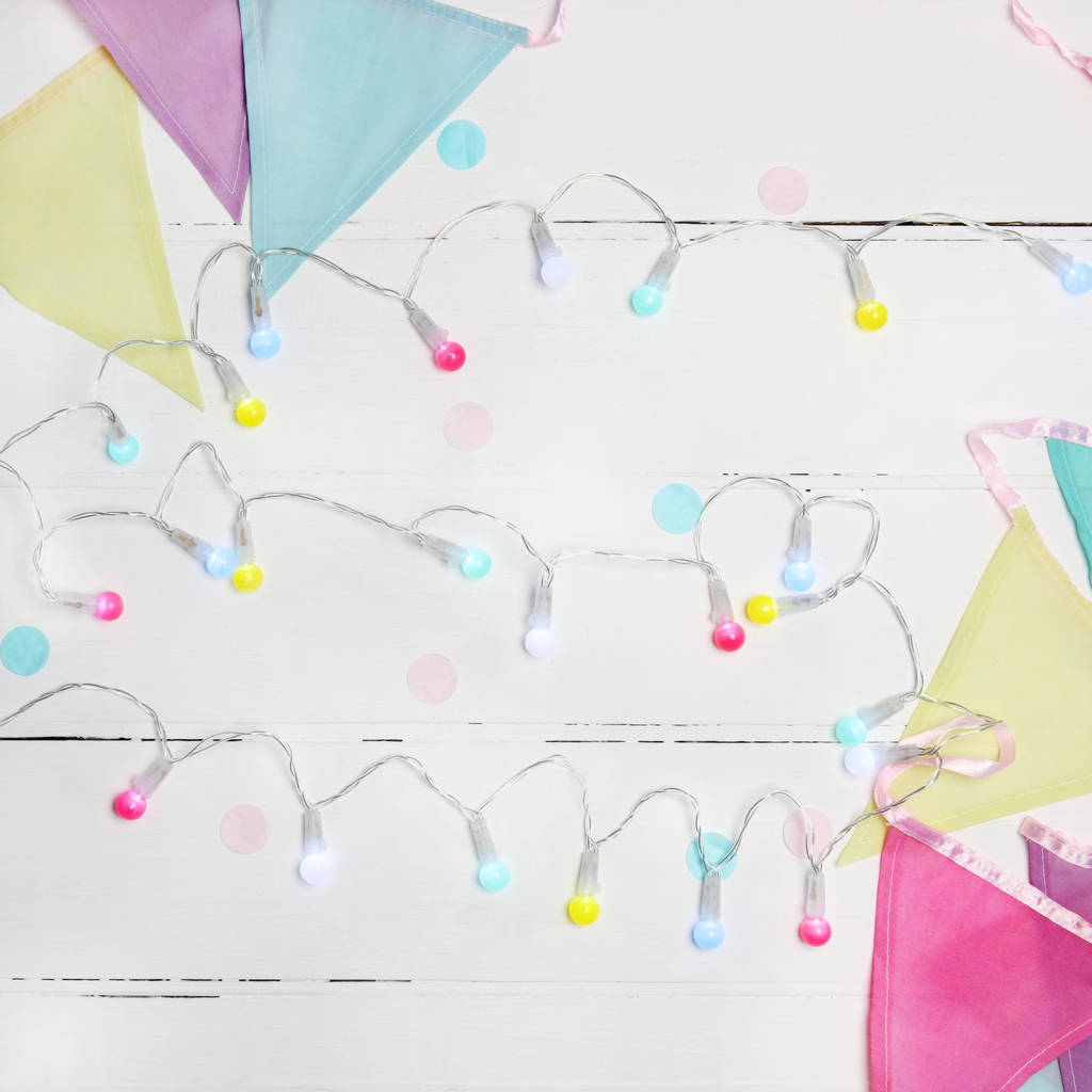 pastel mini festoon fairy lights by postbox party