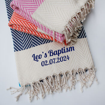 Personalised Cotton Throw Blanket, Gift For Her, 7 of 12