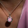 Follow Your Heart Pink Enamel Coin Necklace, thumbnail 5 of 12