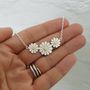 Daisy Flowers Necklace In Solid Silver And 18ct Gold, thumbnail 1 of 6