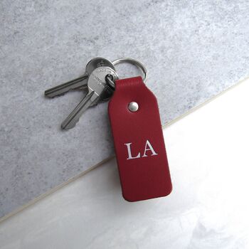 Handmade Personalised Initial Leather Keyring, 2 of 10