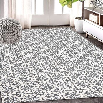 Grey Large Cotton Woven Rug, 3 of 7