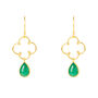 Clover Gemstone Drop Earring Plated Sterling Silver, thumbnail 10 of 12