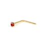 9ct Gold L Shaped Round Cz Crystal Nose Stud Pin, thumbnail 8 of 9