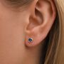 Gold Plated Sterling Silver September Sapphire Birthstone Stud Earrings, thumbnail 1 of 4