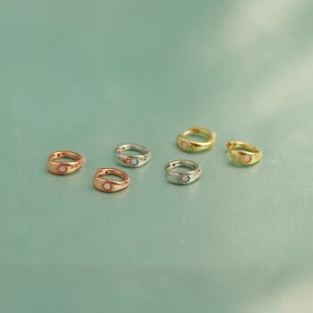 Opal Huggie Hoop Earrings, 3 of 6