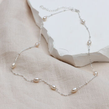 Personalised Gold Or Silver Pearl Chain Necklace, 2 of 5