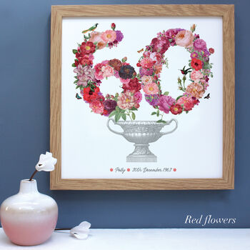 Personalised 70th, 80th, 90th Birthday Floral Collage, 4 of 12