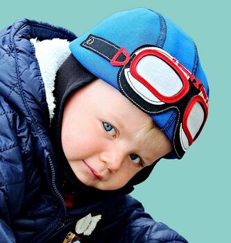 Boys Motorcycle Hat, Bib And Gloves Set, 2 of 4
