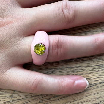 Colourful Resin Ring With Rhinestone, 5 of 9