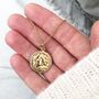Medallion Coin Charm Gold Plated Silver Chain Necklace, thumbnail 1 of 5