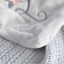 Personalised Grey Elephant Baby Comforter With Initial, thumbnail 6 of 7