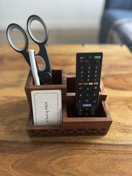 Desk Caddy, Indian Rosewood Desk Organiser, 2 of 11