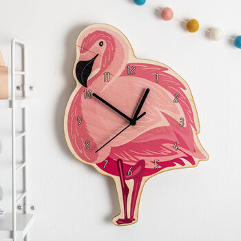 Flamingo Wooden Bedroom Wall Clock, 2 of 2
