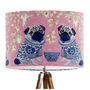 Chinoiserie Pug Lampshade On Pink, thumbnail 2 of 5