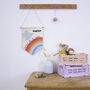 Personalised Kids Rainbow And Bird Wall Hanging Flag, thumbnail 2 of 4