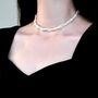 Saville Row Ivory Silver Pearl Jewel Ball Gift Necklace, thumbnail 5 of 5