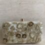 Cream Gold Embroidered Rectangular Clutch Bag, thumbnail 4 of 10