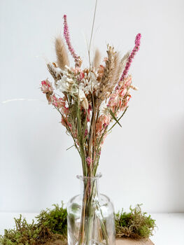 Antique Pink Dried Flower Posey With Vase, 2 of 2