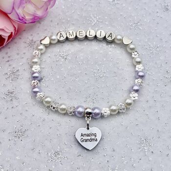 Personalised Grandma Bracelet, Grandparent Jewellery Gift, 3 of 11