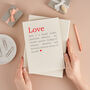 Love Definition Romantic Wedding Or Anniversary Card, thumbnail 6 of 6