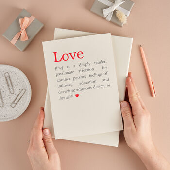 Love Definition Romantic Wedding Or Anniversary Card, 6 of 6