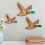 Set Of Three Flying Ducks, Nostalgic Wooden Wall Art, thumbnail 1 of 4