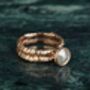 Rose Cut Diamond Double Band Rose Gold Ring, thumbnail 1 of 5