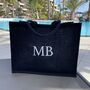 Personalised Square Jute Beach Shopper Tote Bag, thumbnail 1 of 8