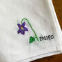 Personalised Hand Embroidered Floral Date Napkin, thumbnail 1 of 5